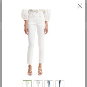 Levi's 501 S High Rise Skinny Jeans White